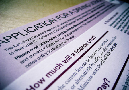 Driving license application form