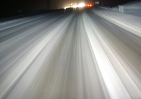 driving on snowy road